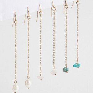 Torrid - Pearl And Stone Linear Earring Set in Gold​​​​